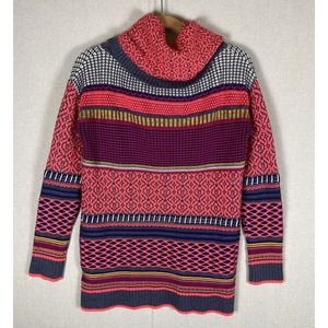 Spyder Tura Faire Isle Sweater Womens Size Medium Cowl Neck Merino Wool Blend